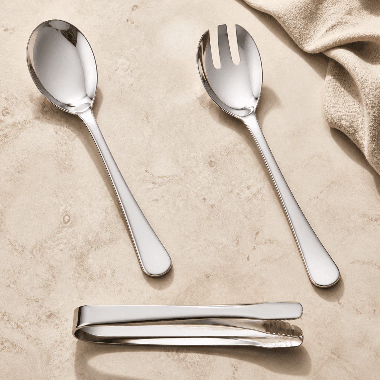 Stainless steel serving utensil collection