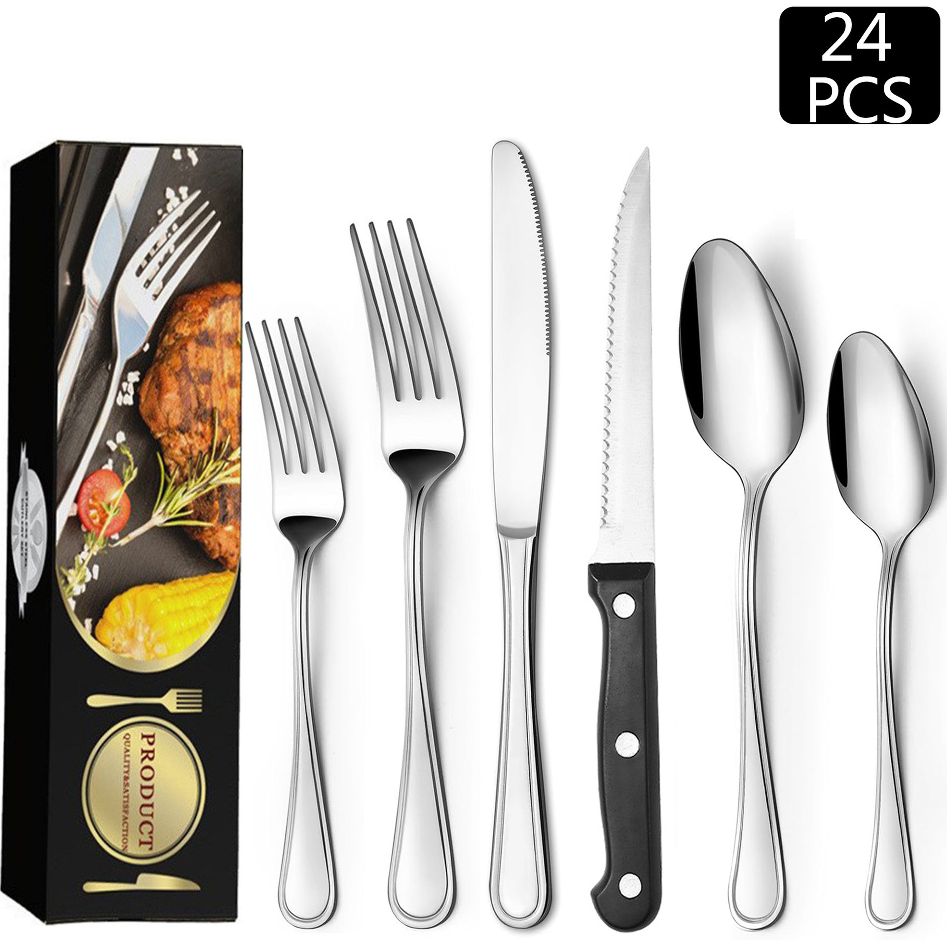 18/0 Stainless Steel Sliver Cutlery Silverware Flatware Set