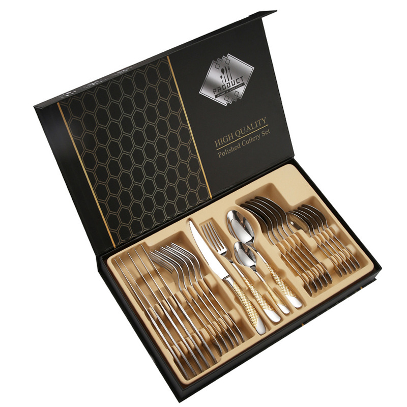 High Quality Stainless Steel Polished Gold Flatware Set